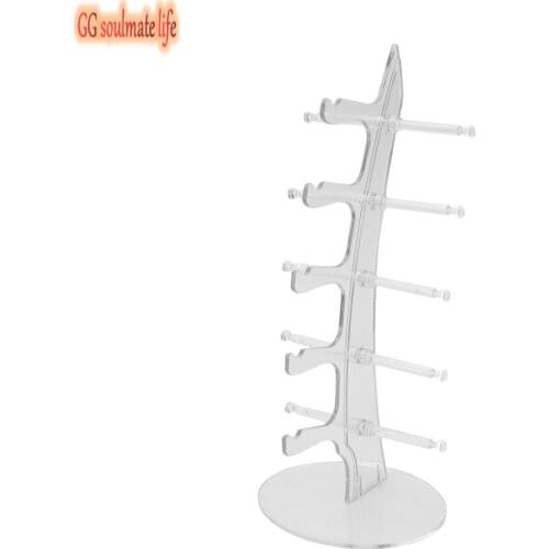 2017 New Arrival 5 Pair Sunglasses Glasses Fashion Acrylic Show Rack Counter Eyeglasses Display Stand Holder Transparent Hot
