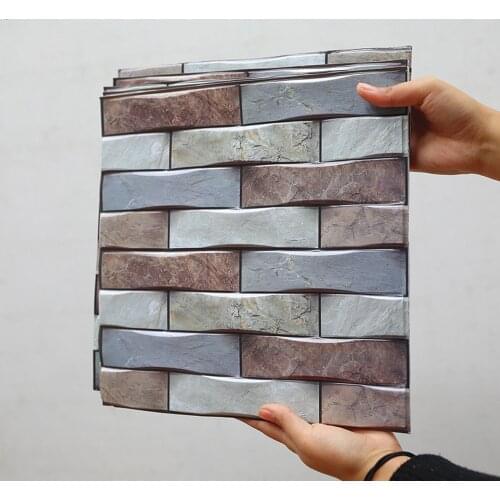 5Pcs Self-Adhesive 3D Brick Wall Sticker DIY Waterproof Foam Wallpaper Kids Room Kitchen Roof Ceiling Background Wall Decals