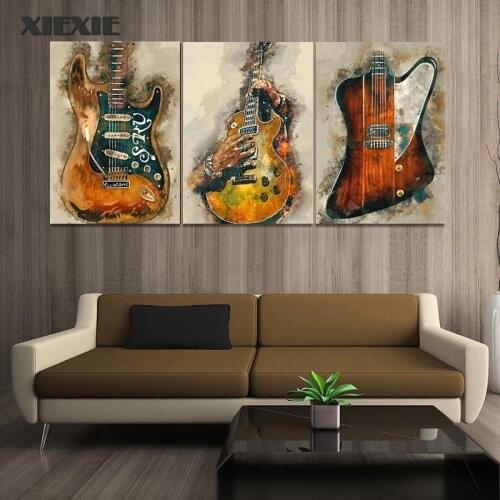 Abstract Wall Art Poster Canvas Prints Rock Guitar Canvas Painting Vintage Mural Poster Home Decor Nordic Style Wall Picture