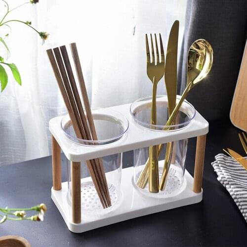 Acrylic Chopsticks Basket Rack Tray Drain Chopsticks Cage Household Chopstick Holder Kitchen Tableware Spoon Storage Box