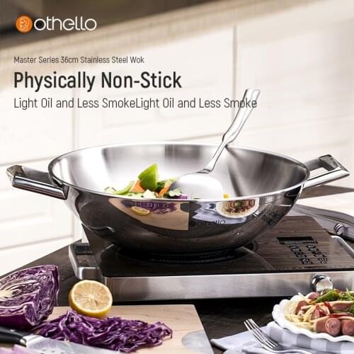 Othello Master Series 3D Diamond NonStick Frying Pan Stainless Steel Frying Pan Gas Stove Pan Non-Stick Wok