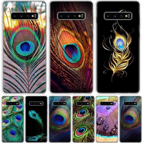 Bird Peacock feather Phone Case For Samsung Galaxy S10 S20 Ultra Lite Note 10 9 8 S9 S8 J4 J6 J8 Plus + Pro S7 Coque Capa