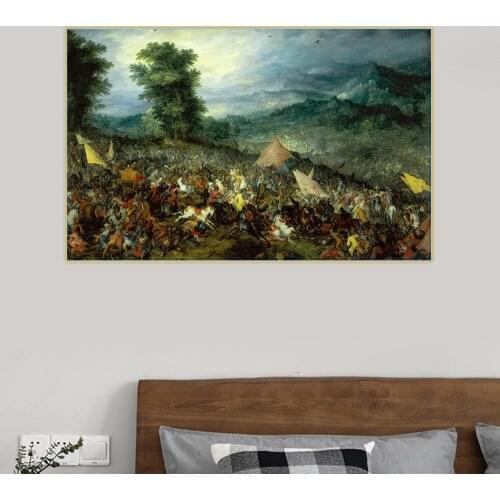 Citon Bruegel Pieter《The Battle of Gaugamela》Canvas Art Oil Painting Artwork Poster Picture Wall Decor Home Interior Decoration
