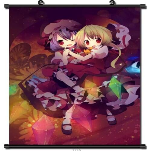 Coscase Anime TouHou Project the Embodiment of Scarlet Flandre Remilia Scarlet Home Decor Wall Scroll Poster Decorative Pictures