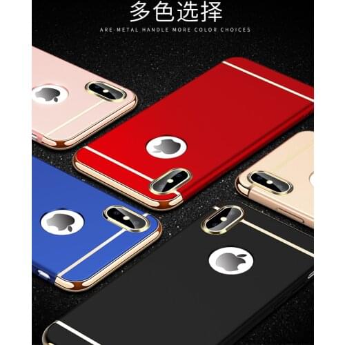 For iPhone X Case Cover 3 in 1 Hard PC Back Cover For iPhone 8 8 Plus 7 7 Plus 6 6 Plus For iPhone 5 5S 5SE Back Cover Case