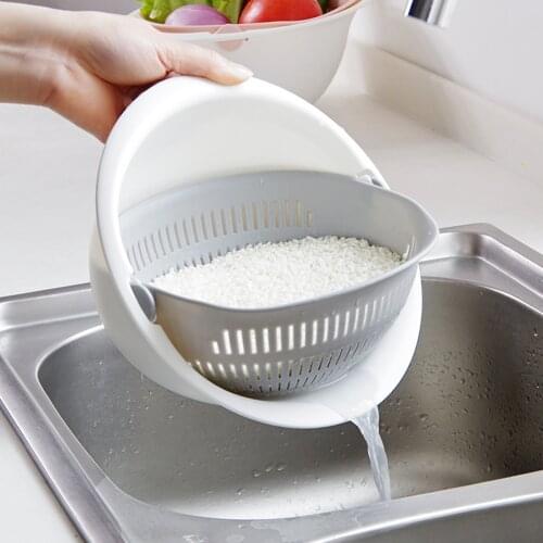 Double Drain Basket Bowl Rice Washing Kitchen Sink Strainer Noodles Vegetables Fruit Kitchen Gadget Colander coladores de cocina