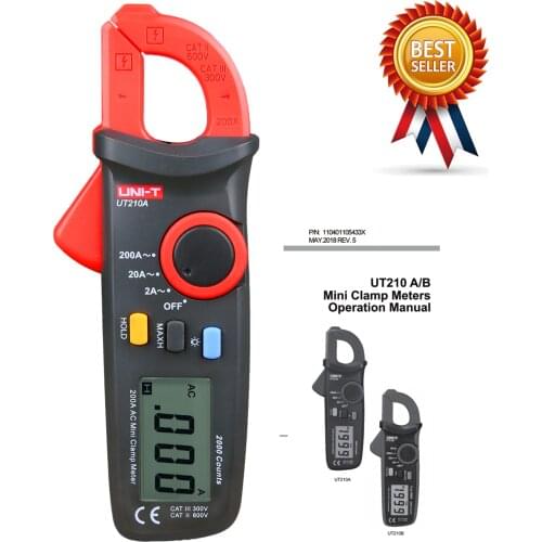 UNI-T UT210A 200A 2000 Conuts Mini LCD Electrical Professional Multifunction High Sensitivity Leakage Current Clamp Meters