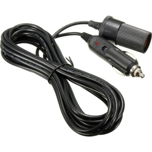 Electronics LED Strip Lights 12V-24V 5M Car Cigarette Lighter Plug Socket Male To Female Power Supply Adaptor Extention Cable