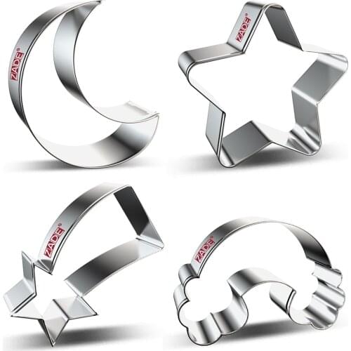 ZADE Weather Cookie Cutter Moon for Biscuit Baking Rainbow Moon Star Cookie Cutter- Stainless Steel