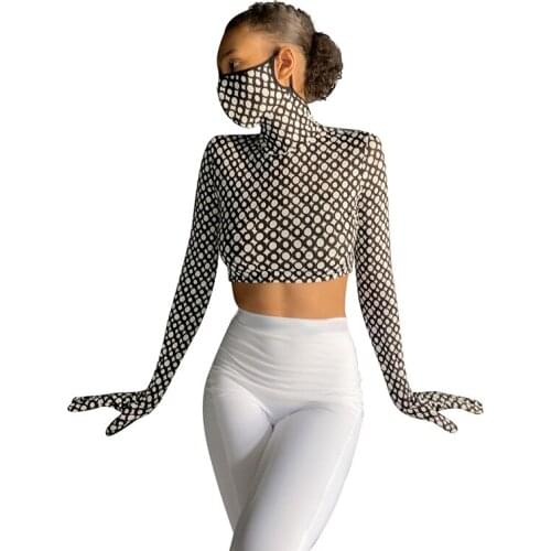 Womens 2020 winter new mask leopard print slim long-sleeved T-shirt top women