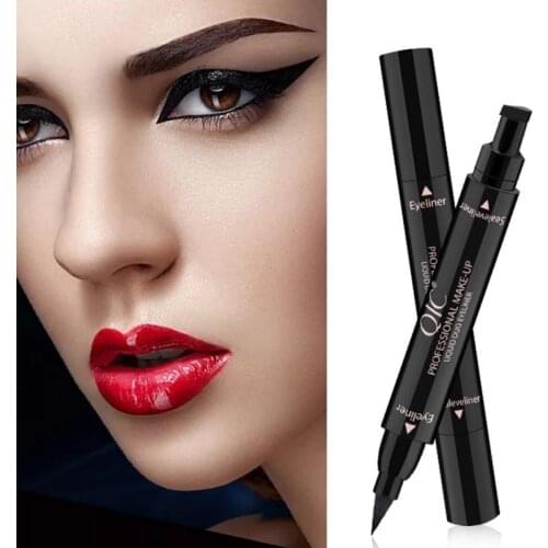Multi Style Makeup Black Eye Liner Liquid Pencil Quick Dry Waterproof Black Double-ended Makeup Stamps Wing Eyeliner Pencil