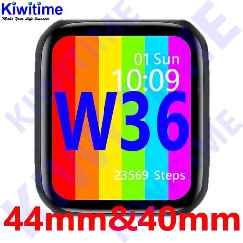KIWITIME W-36 Watch 6 44mm 40mm SmartWatch 1.75 1.58inch infinite Screen for phone Heart Rate Temperature Bluetooth Calls