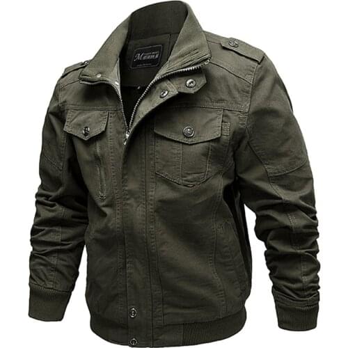 Spring Air Force Pilot Military Jacket Men Cargo Tactical Bomber Jacket Male Casual Zipper Flight Cotton Coat Jacket