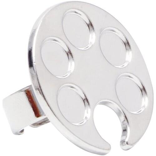 Finger Mini Nail Art Mixing Palette Metal Tool For Free Hand Manicure Ring Nail C1FF