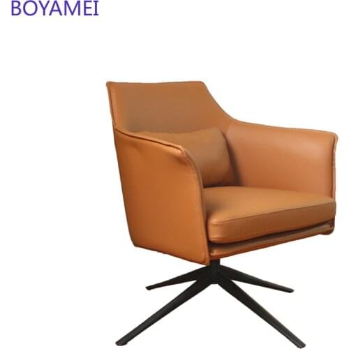 Villa minimalist designer single person sofa chair leather negotiation chair Nordic living room balcony lounge chair