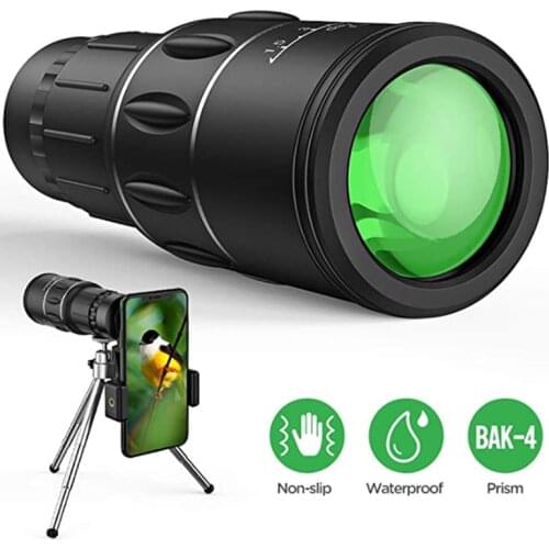 16x52 Monocular Telescope +Tripod + Phone Camera Clip for Outdoor Sightseeing/Hunting/Hiking Bird Watching High Magnification