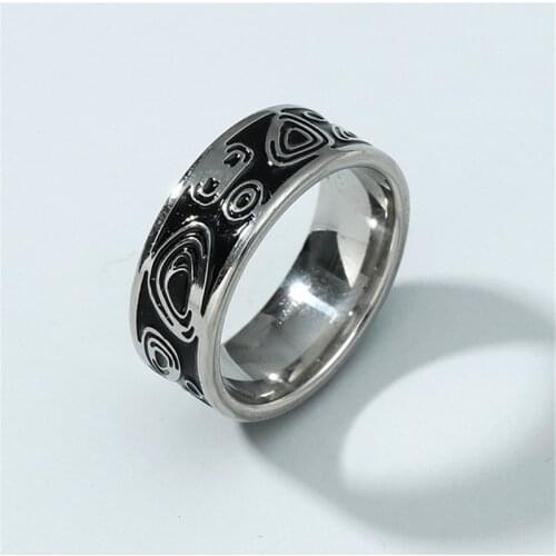 MOREDEAR Fashion 8MM Stainless Steel Black Ring For Men
