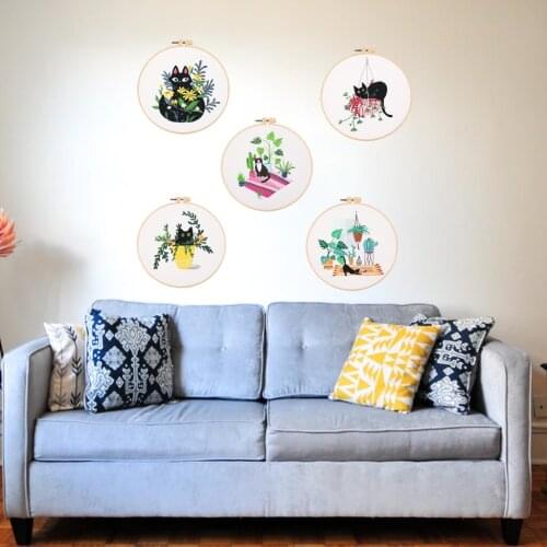 Needle Embroidery Kit with Basic Tools Soft Yarn for Beginners Hand Craft Birthday Christmas Gift