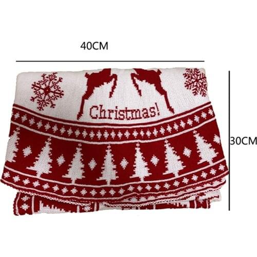 New Christmas Tree Bottom Decorations 90cm/122cm Snowflake Deer Pattern Red Knitted Christmas Tree Skirt New