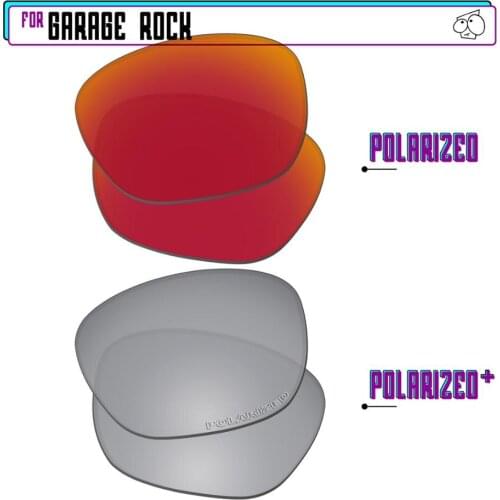 EZReplace Polarized Replacement Lenses for - Oakley Garage Rock Sunglasses - Silver P Plus-Red P