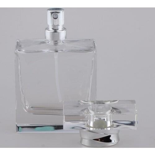 Empty Perfume Atomiser Filling Top Quality Glass Bottle W/ Fine Mist Silver