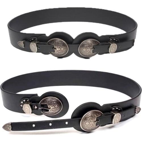 Medieval Wrap Belt Warriors Waist Ring Larp Costume Parts For Adult Men Viking Knight Leather WaistBand Celtic Buckle Knotted