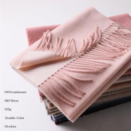 Double-sided Color Pure Cashmere Scarf 100% Women Neck Autumn Winter New Inner Mongolia Fashion Shawl Wrap For Ladies Factory