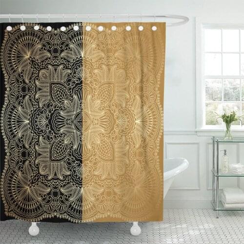 Antique Greeting Vintage Lace Floral Pattern Baroque Luxury Abstract Bathroom Curtains Waterproof Polyester Fabric 60 x 72 inche