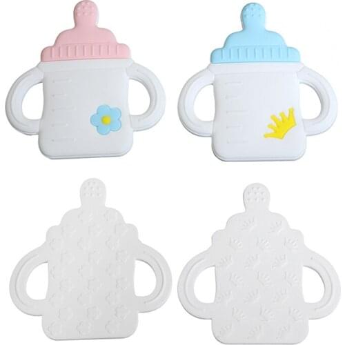 Silicone Teether Milk Bottle Baby Teething Toy For Teeth DIY Pacifier Clip Chain Pendant Newborn Accessories Baby Shower Gift