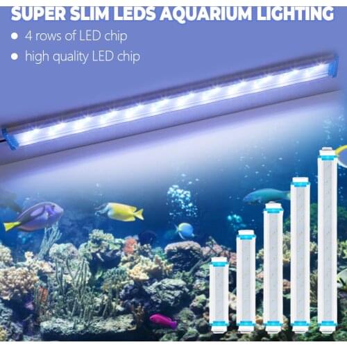 18-75CM Super Slim LEDs 90-260V Aquarium Lighting Aquatic Plant Light Extensible Waterproof Clip on Lamp For Fish Tank Decor