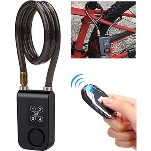 Bike Alarm Lock with Remote Universal Security Alarm Lock Anti-Theft Vibration Alarm for Bicycle Motorcycle Door Gate Lock