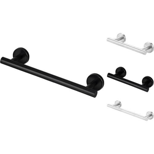 GTBL Towel Bar, Matte Black Single Towel Racks for Bathroom Kitchen Hand Towel Holder Dish Cloths Hanger Black
