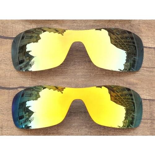 Vonxyz 2 Pieces Ruby Mirror & 24K Mirror Polycarbonate Replacement Lenses for-Oakley Antix Frame