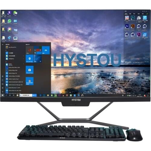 All In One Barebone PC i7 10510U Desktop Computer Cheap 23.8inch 4G 8G RAM 256G SSD Gaming All-in-one Pc