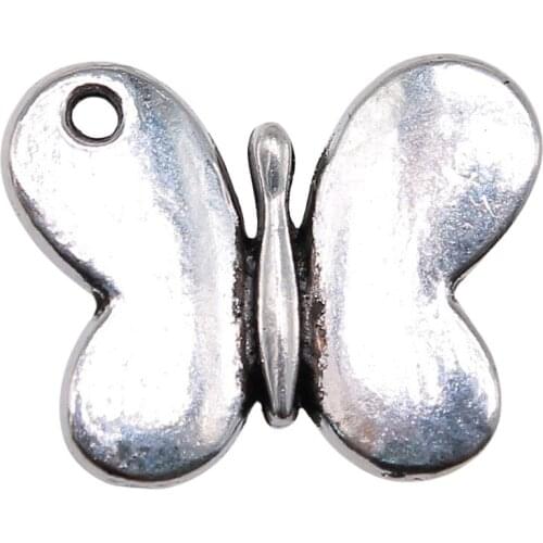 WYSIWYG 10pcs 22x18mm Antique Silver Color Pendants Butterfly Charm Butterfly Pendants Butterfly For Jewelry Making
