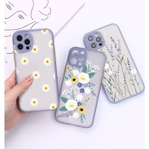 Daisy Flower Hard Matte Capa For Samsung Galaxy F52 S21 S20 FE S8 S10 S9 Plus A70 A51 A50 A71 A31 A10 A22 A72 A21S A32 A52 Case
