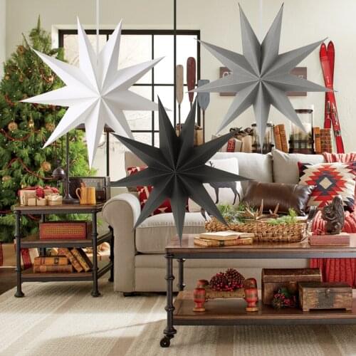 1-2Pcs 30CM 12' Paper Stars Nine Pointed Star Paper Decor Baby Shower Thanksgiving Wedding Decoration Christmas Party Supplies