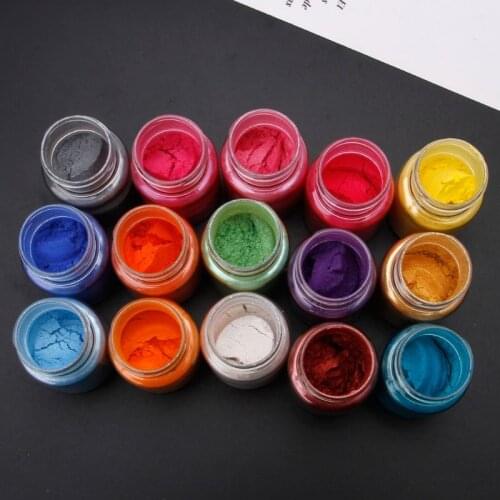 1 Set 15 Colors Mica Powder Epoxy Resin Dye Pearl Pigment Natural Mica Mineral Powder