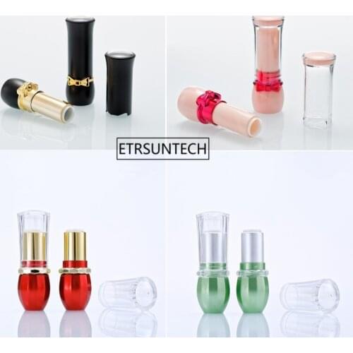 100pcs Empty Lipstick Tube Plastic Cosmetic Lip Rouge Container Transparent Lip Balm Packing Tube F2214