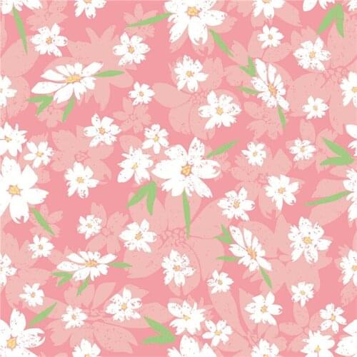 145cm*100cm Polyester Stretch satin fabric for dress spring wildflower art pattern custom printing thin shirt sewing fabric