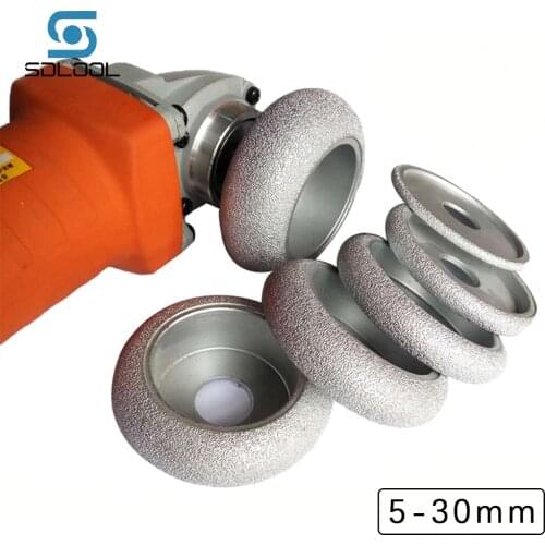 2pcs Diamond Brazed Grinding Head Abrasive Tools Cobblestone Inner Arc Column Grinding Wheel for Angle Grinder Engraving Tool