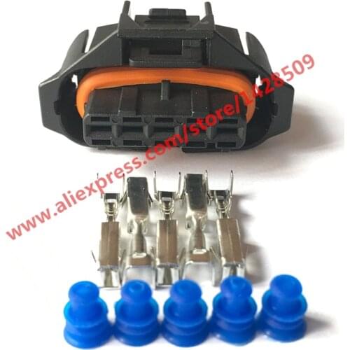 20 Sets 5 Pin Female Waterproof Automotive Connector MAF 1928403738 BSK Oxygen Sensor Plug For Bosch 3.5mm