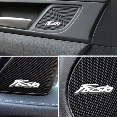 4pcs Car Auto Speaker audio Badge Sticker Decoration Decal for Ford Fiesta EcoSport Emblem Car Styling