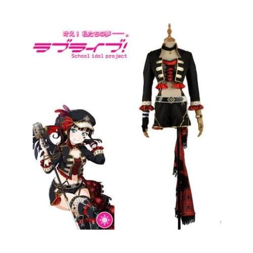 Anime cosplay Love live sunshine aqours punk rock Dia Kurosawa party costume punk suits A