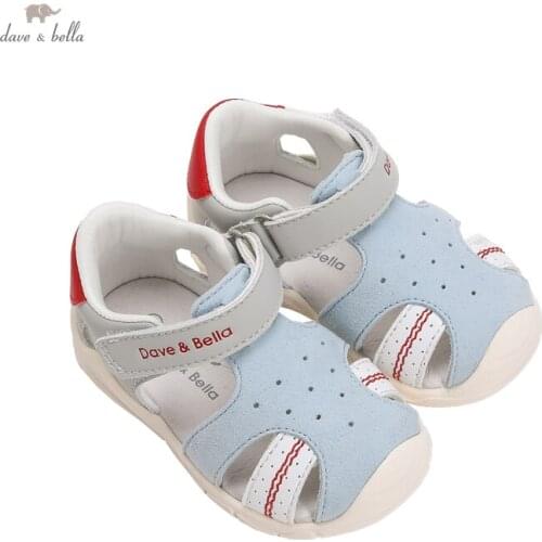 DB17646 Dave Bella summer fashion baby boys patchwork sandals new born infant shoes boy sandals casual shoes