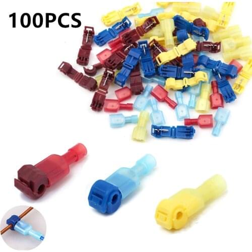 100PCS T-Tap Quick Electrical Cable Connectors Snap Splice Lock Wire Terminal Crimp Wire Connector Waterproof
