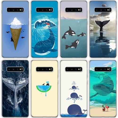 Funny Animal Whale Phone Case For Samsung Galaxy S20 Ultra S10E Note 10 9 8 S9 S8 J4 J6 J8 Plus + Lite S7 S6 Cover Coque Capa