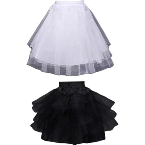 Flower Girls Kids Classic Layers Tulle Tutu Skirt Wedding Dress Petticoat Adjsutable Drawstring Princess Lolita Underskirt Slips