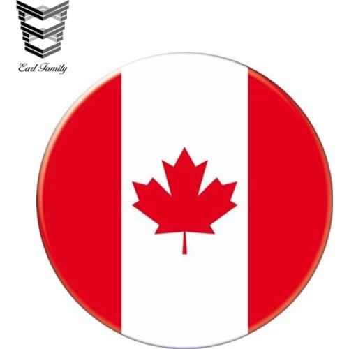 EARLFAMILY 13cm x 13cm Auto Moto Bike Suitcase Laptop Flag Round Canada Decal Reflective Car Sticker Waterproof 3D Car Styling