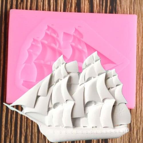 Sailboat Fondant Mold DIY Party Cake Decorating Tools 3D Silicone Molds Polymer Clay Kitchen Baking Chocolate Sugar Craft